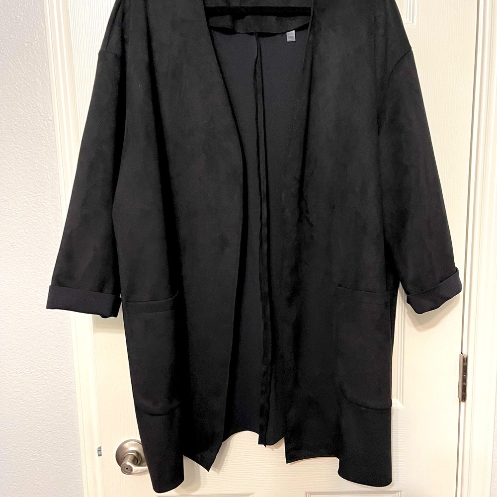 Black suede-like blazer
